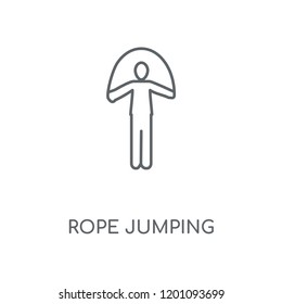Rope Jumping linear icon. Rope Jumping concept stroke symbol design. Thin graphic elements vector illustration, outline pattern on a white background, eps 10.
