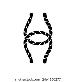 Rope knot black hand drawn icon