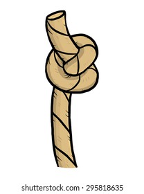 rope knot / cartoon vector and illustration, hand drawn style, isolated on white background.