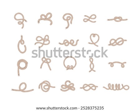 Rope Knot Design Element Set 