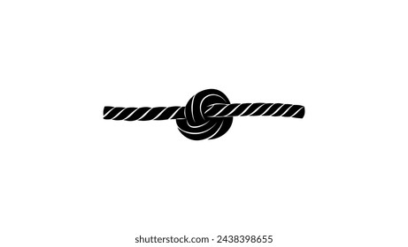  Rope Knot emblem, black isolated silhouette