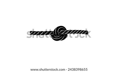  Rope Knot emblem, black isolated silhouette