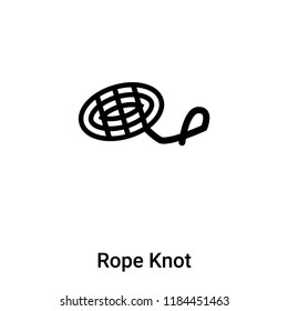 Rope Knot icon vector isolated on white background, logo concept of Rope Knot sign on transparent background, filled black symbol