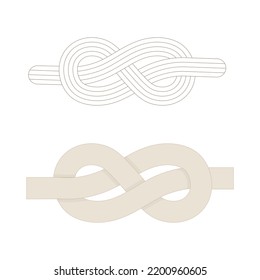 Rope knot. Rope knots symbols outline vector illustration. Part of est.