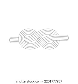 Rope knot. Rope knots symbols outline vector illustration. Part of est.