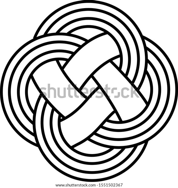 Rope Knot Line Art Icon Black Stock Vector (royalty Free) 1551502367 