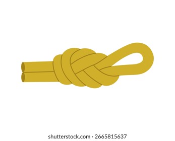 Circuito de nó de corda. Cabo para fixação. Ilustração vetorial desenhada à mão isolada sobre fundo branco, estilo de desenho animado plano moderno.