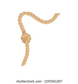 Rope knot, natural jute string rope vector Illustration
