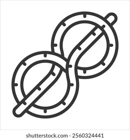 Rope Knot Outline Icon Vector Illustration