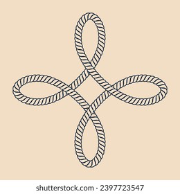 a rope knot in the shape of a cross