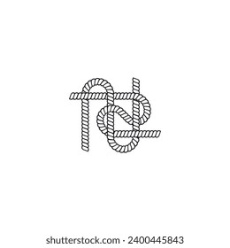 Rope knot sketch, marine knots, vector seamless pattern illustration, ,line , design element. for logo, web, illustration or game interface SYMBOL GRAPHIC