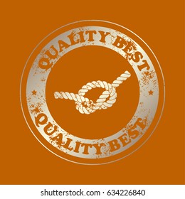 rope knot . Stamp with text. Quality  best