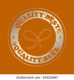 rope knot . Stamp with text. Quality  best