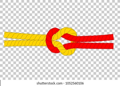 Rope with knot, at transparent effect background