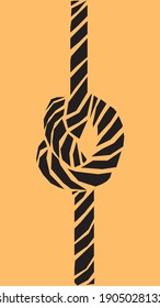 Rope with knot vector illustration