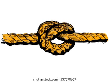 Rope with knot vector illustration
