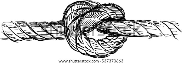 Image Vectorielle De Stock De Corde Avec Illustration Vectorielle De Noeud 537370663