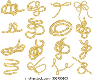 Rope knots collection.