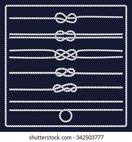 Nautical Rope Knots Vector Sketch Icons Stock Vector (Royalty Free