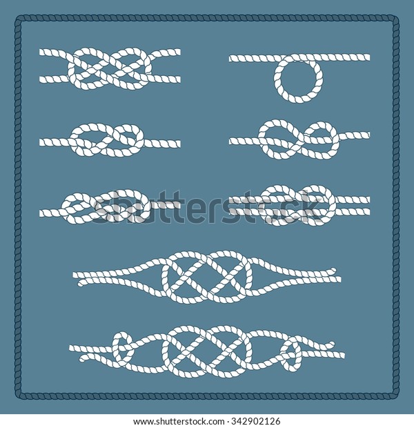 Rope Knots Collection Decorative Elements Vector Stock Vector