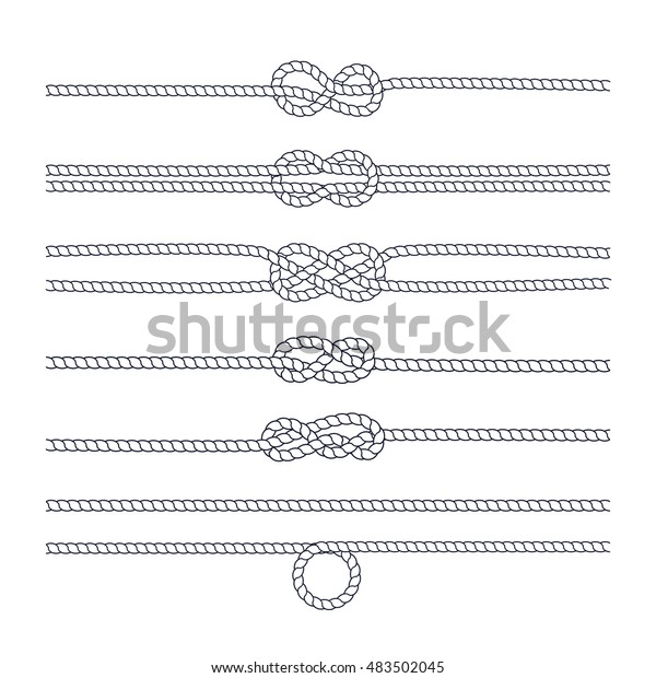 Rope Knots Collection Decorative Elements Vector Stock Vector (Royalty ...