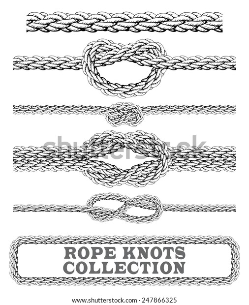 Rope Knots Collection Overhand Figure Eight Stock Vector (Royalty Free ...