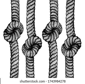 rope knots isolated illustration on white background