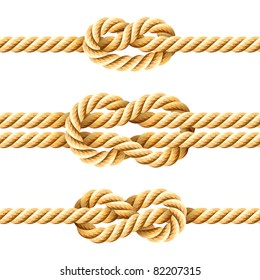 Rope knots. Vector.