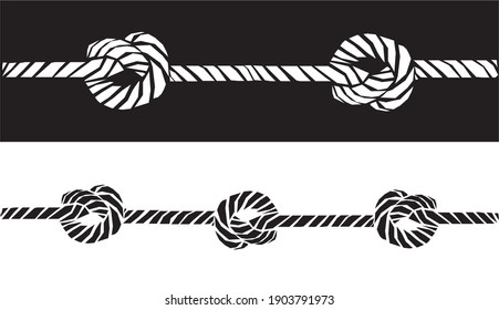 Rope with knots vector illustration