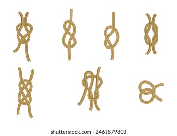 rope knots vector illustration isolated on white background.