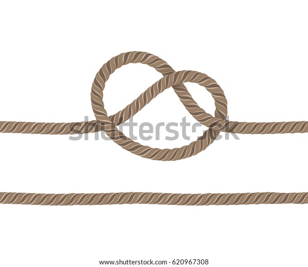 Rope Knotted Straight Rope Objects On Stock Vector (Royalty Free ...