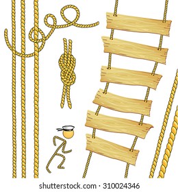 Rope ladder. Rope. Reef knot