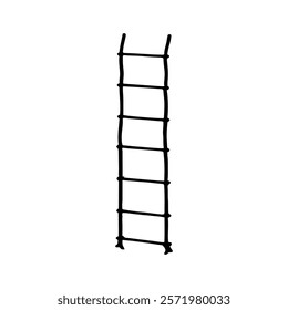 Rope ladder silhouette vector illustration design on white background.