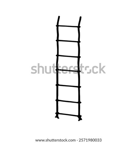 Rope ladder silhouette vector illustration design on white background.