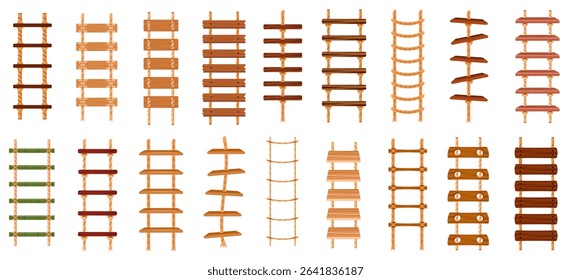 Rope ladder vector set icon
