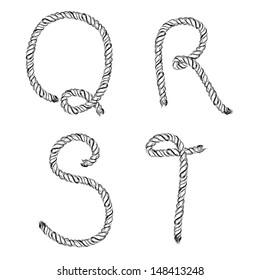 Rope letters. Vector illustration