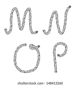 Rope letters. Vector illustration