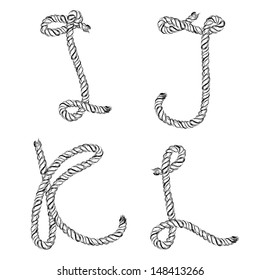 Rope letters. Vector illustration