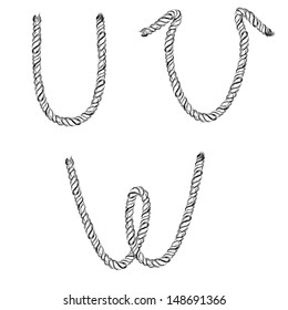 Rope letters. Vector illustration