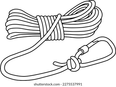 ilustración vectorial de línea de cuerda aislada en fondo blanco