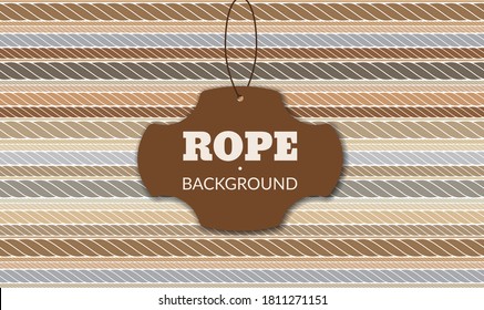 Rope lines vector background. Cordage borders pattern. Decorative thick and thin cords, jute twine icons