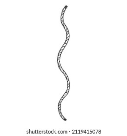 rope with loop. Vector black white doodle sketch isolated illustration.