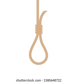 Rope with loop vector illustration isolated on white background