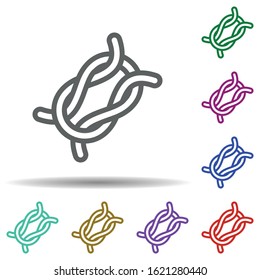 Rope in multi color style icon. Simple thin line, outline vector of seaside icons for ui and ux, website or mobile application
