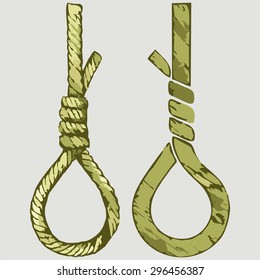 Rope noose with hangman's knot. Vector Image