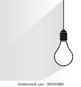rope noose on white background, flat and shadow theme
