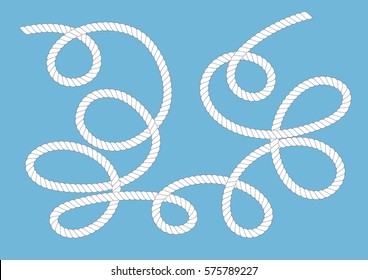 Rope on blue background. vector