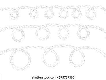 Rope on white background. vector