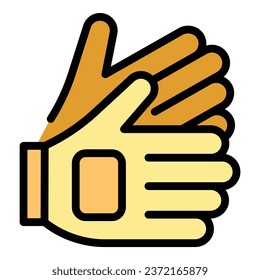 Rope park gloves icon outline vector. Extreme sport. Forest tree color flat