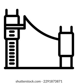 Rope park icon outline vector. Adventure sport. Tree forest